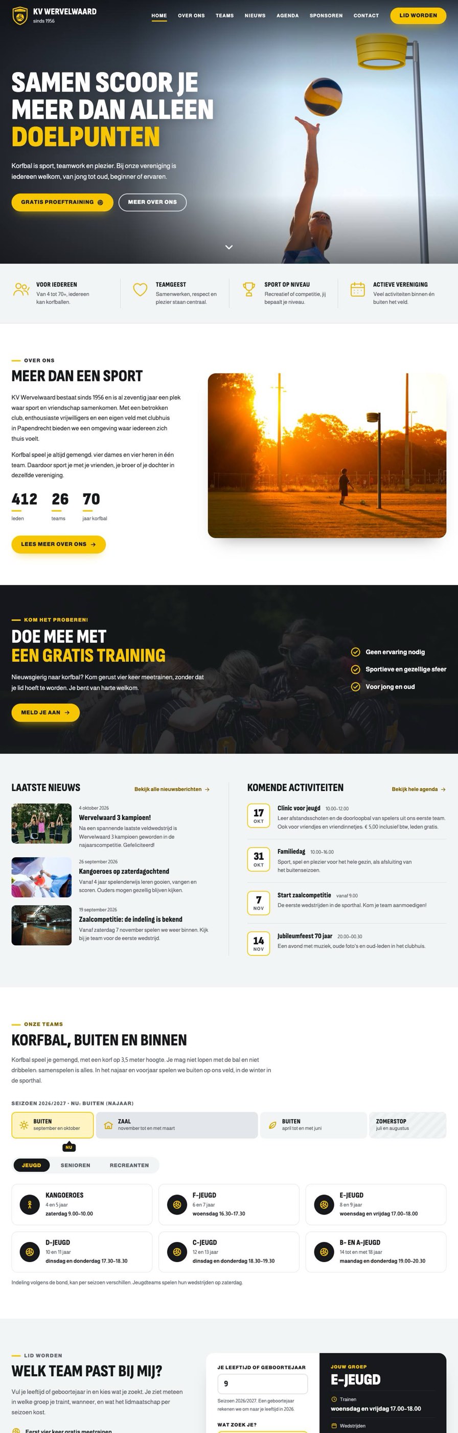 Homepage van KV Wervelwaard