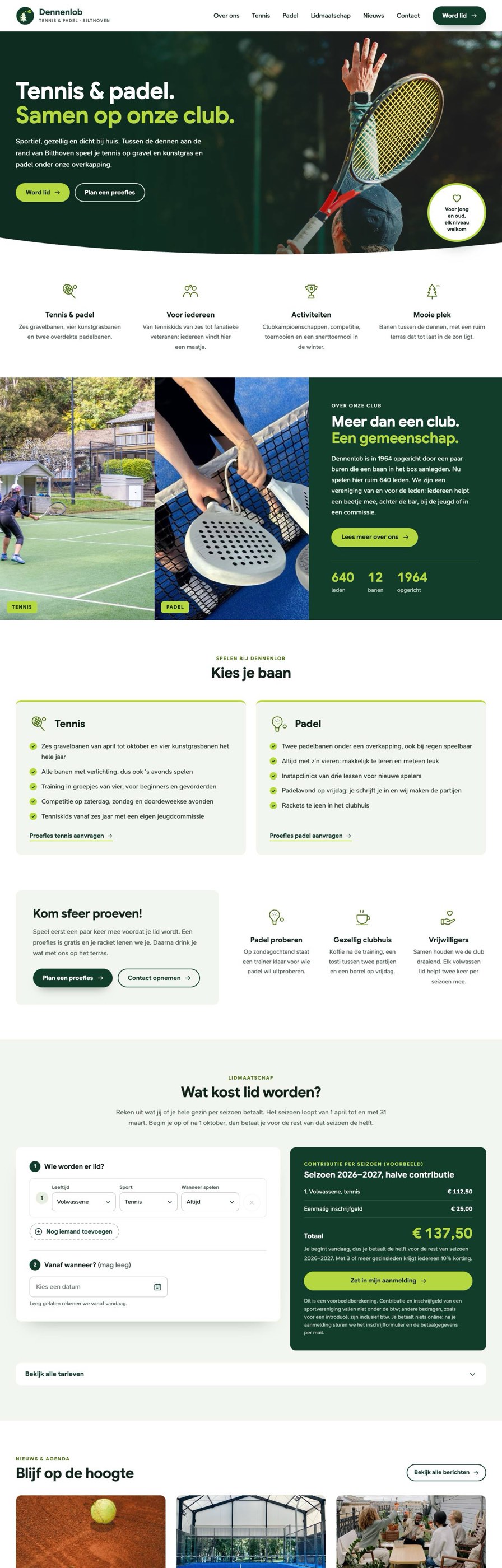 Homepage van T.P.V. Dennenlob