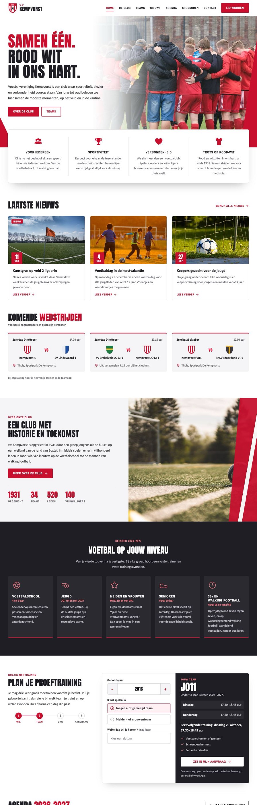 Homepage van v.v. Kempvorst