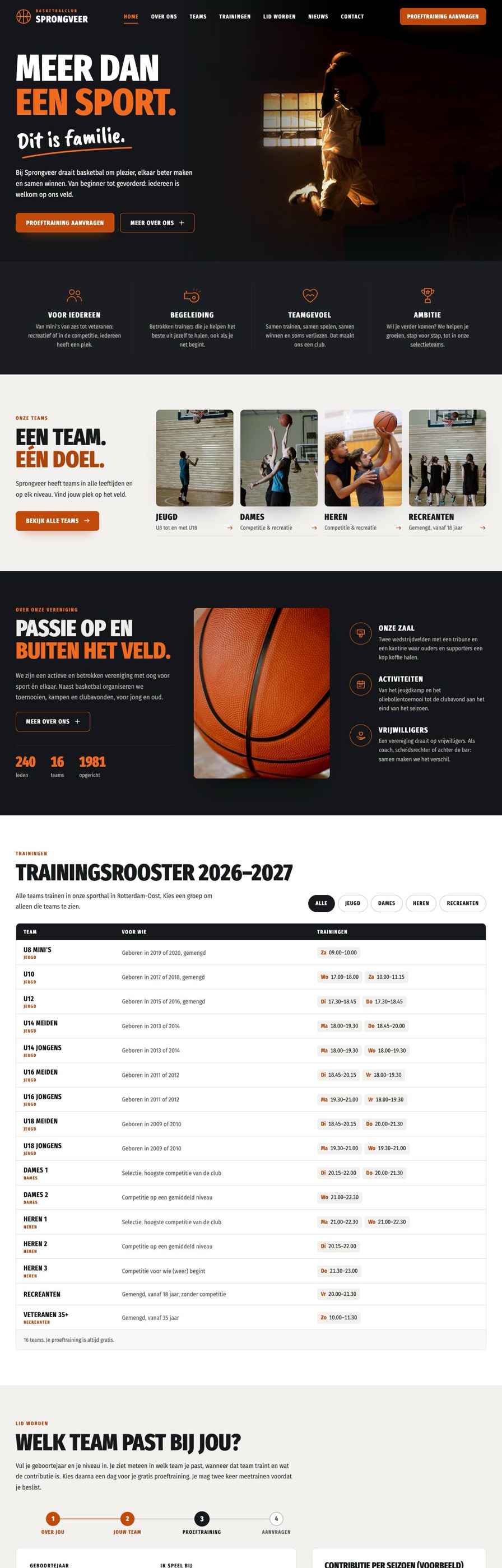 Homepage van Basketbalclub Sprongveer