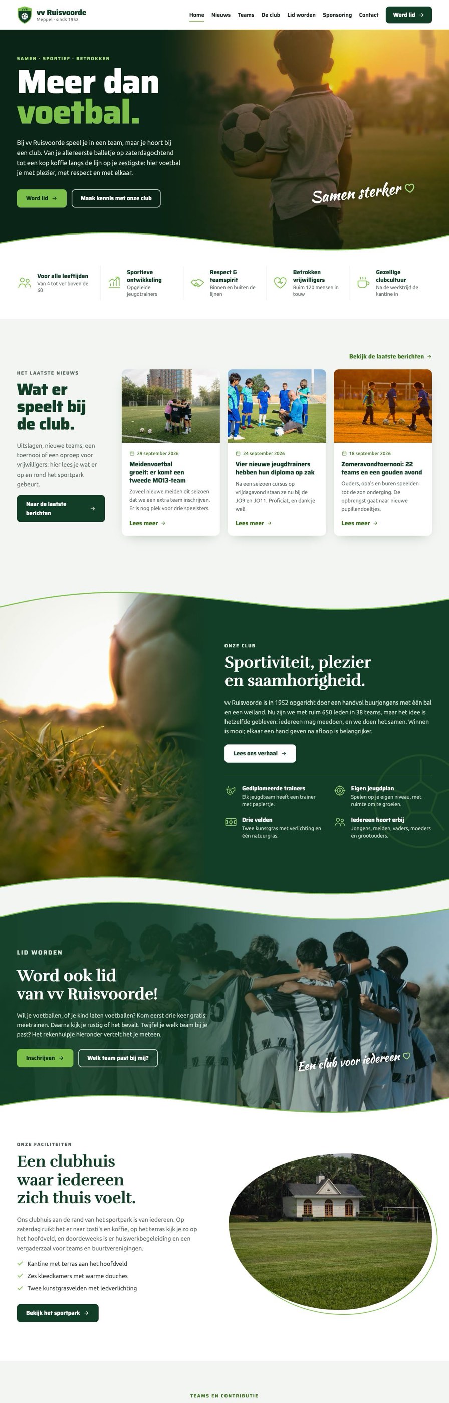 Homepage van vv Ruisvoorde